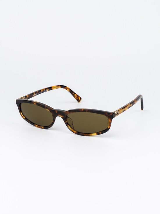 Miu Miu Women Sunglasses Havana Brown Rectangle MUA06S 14L09Z NEW AUTHENTIC main image 6
